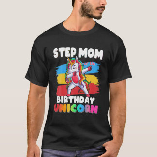 Camiseta Step Mom Of Birthday Unicorn Dabbing Matching