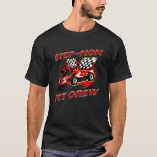 Camiseta Step Mom Pit Crew Race Car Birday Party Carreras F