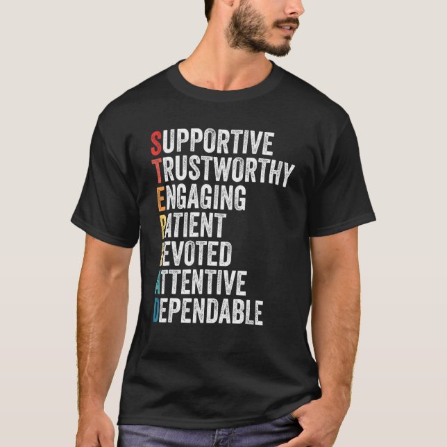Camiseta Stepdad Acronym Stepfather Step Dad Padre (Anverso)