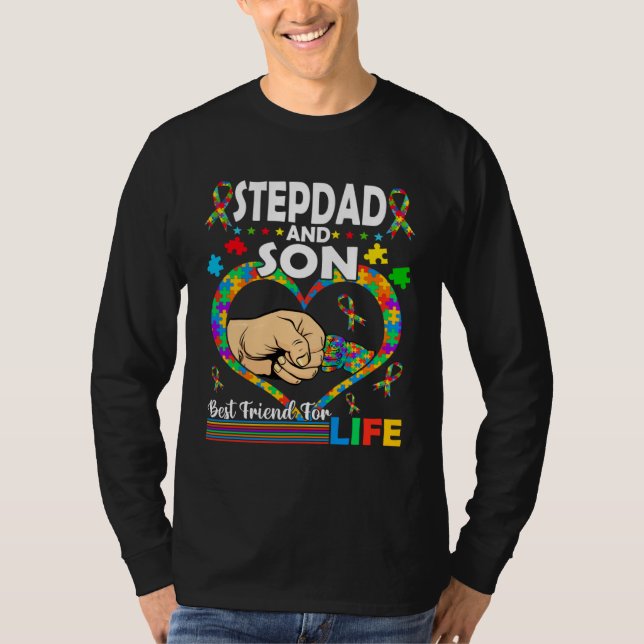 Camiseta Stepdad And Son Family Matching Autism Awareness F (Anverso)