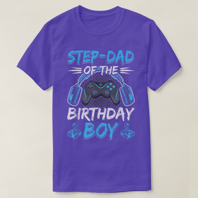 Camiseta StepDad De Birthday Boy Video Gamer Gaming  (Diseño del anverso)
