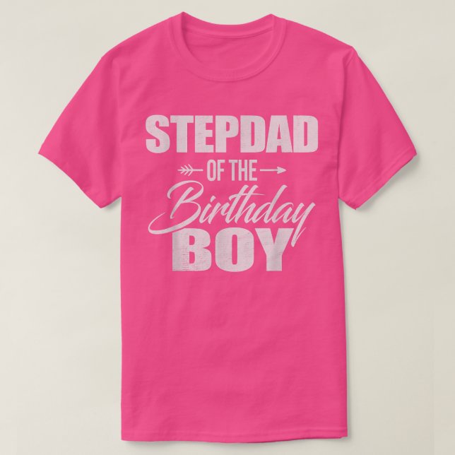 Camiseta Stepdad Del Fiesta Familiar De Cumpleaños  (Diseño del anverso)