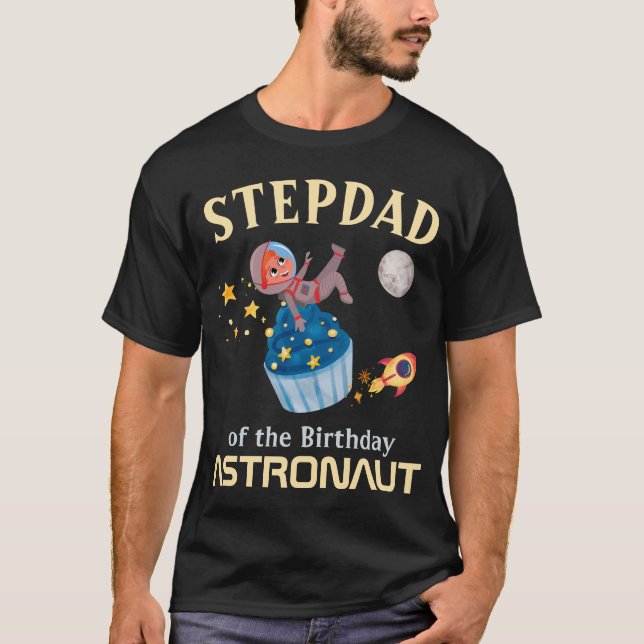 Camiseta Stepdad Del Partido Familiar Astronauta De Cumplea