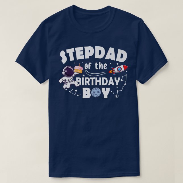 Camiseta Stepdad Del Tema Espacial De Astronauta De Cumplea (Diseño del anverso)