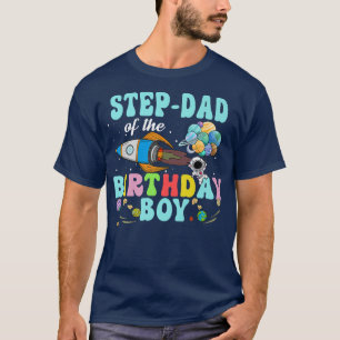 Camiseta StepDad Of The Birthday Astronaut Boy Space Party