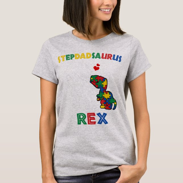 Camiseta Stepdadrsaurus Rex - Perfecto para padrastro que h (Anverso)