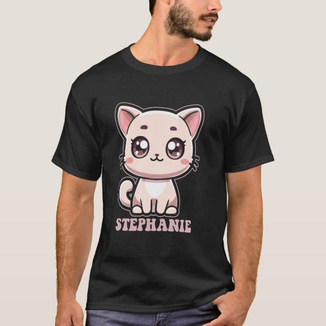 Camiseta Stephanie Cute Kitty Cat Design para Chicas (Anverso)