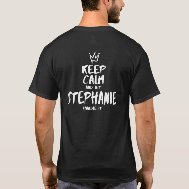 Camiseta Stephanie Mantener Nombre Personalizado Tranquilo  (Reverso)
