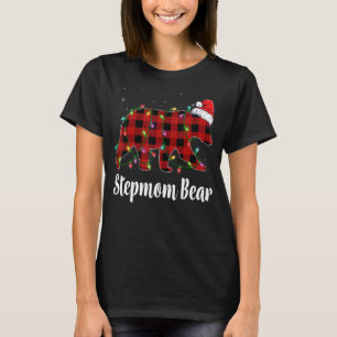 Camiseta Stepmom Bear Búfalo Red Plaid Matemático Chr