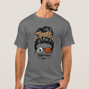 Camiseta Stepmom Life Messy Bun Hair Gracioso Hocke