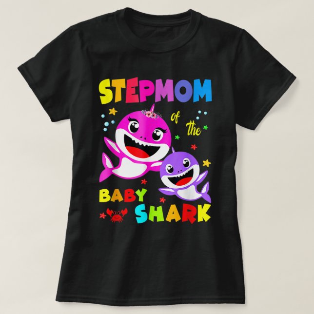 Camiseta Stepmom Shark Stepmom Shark Family Mother's Day  (Diseño del anverso)