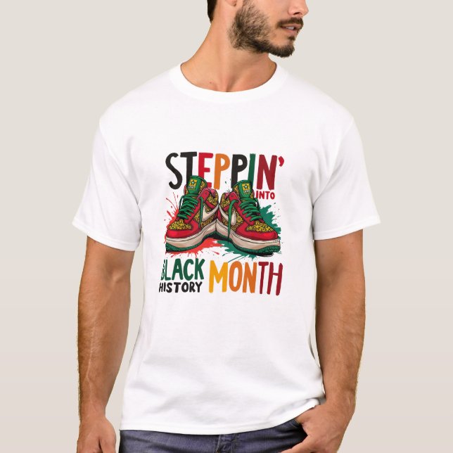 Camiseta Steppin’ En Mes de Historia Negra (Anverso)