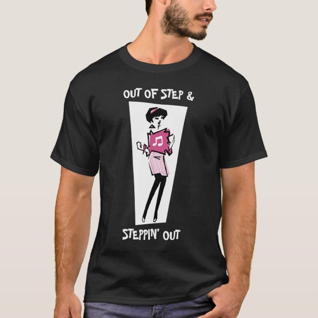 Camiseta Steppin hacia fuera en negro básico (Anverso)