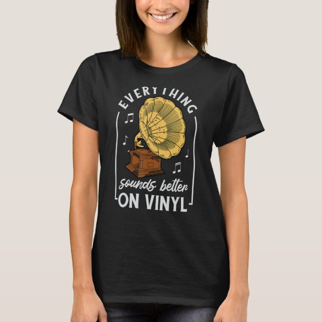 Camiseta Stereo Vinyl Grabar Buff Music Disk Player Audio A (Anverso)