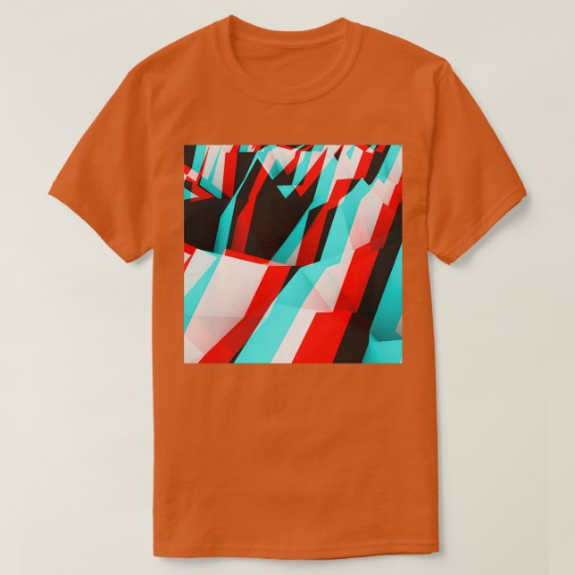 Camiseta Stereoscopic Black and White Abstract Origami 3D (Diseño del anverso)