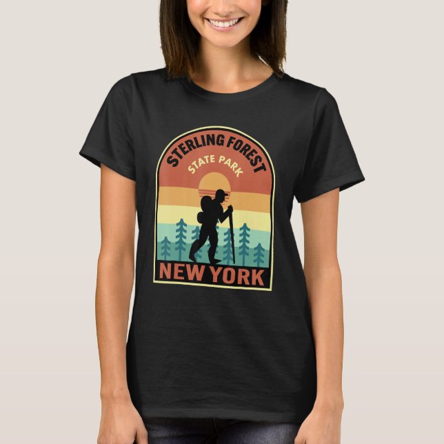Camiseta Sterling Forest State Park New York Retro Hiking (Anverso)