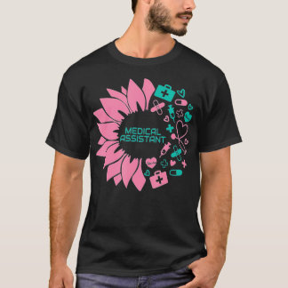 Camiseta Stethos, asistente médico de Enfermería de flores