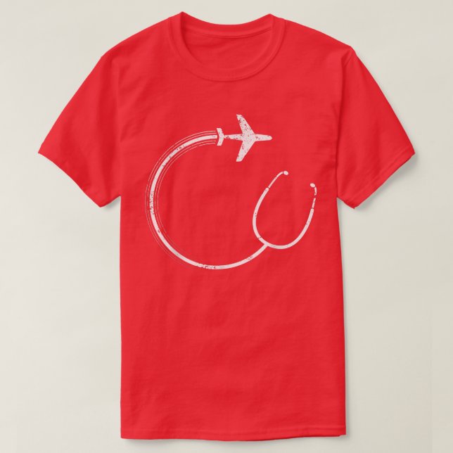 Camiseta Stethoscope Airplane Nurse Traveling Nurse Funny N (Diseño del anverso)