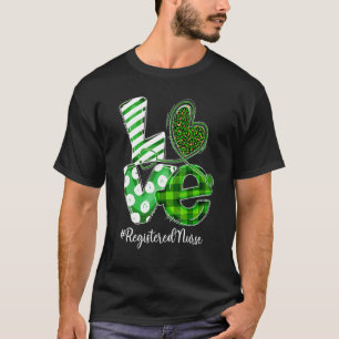 Camiseta Stethoscope Amor Enfermera Registrada Plaid St Pat