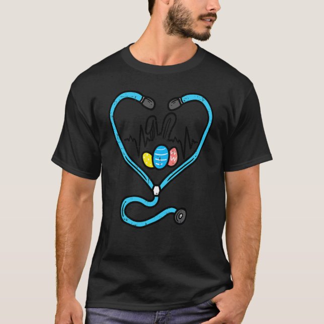 Camiseta Stethoscope Bunny Ears Eggs Enfermera Enfermera En (Anverso)