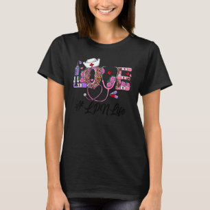 Camiseta Stethoscope Cute Love Enfermería Valentines Lpn Li