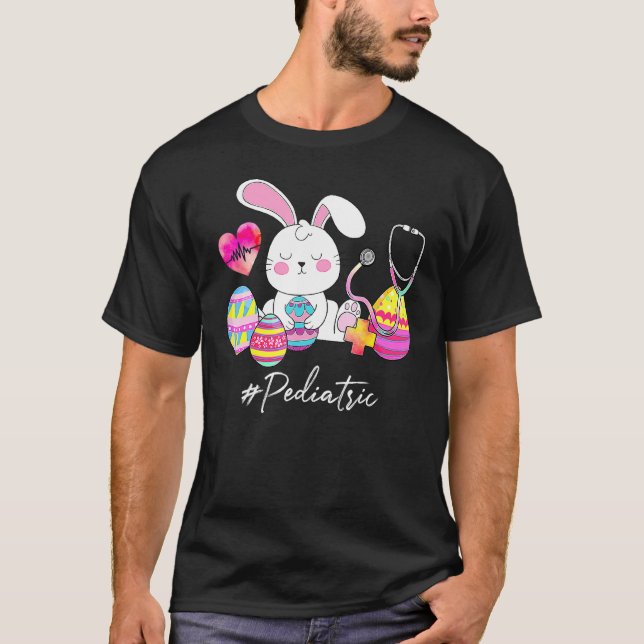 Camiseta Stethoscope Diez de Pascua de Enfermera Pediátrica (Anverso)