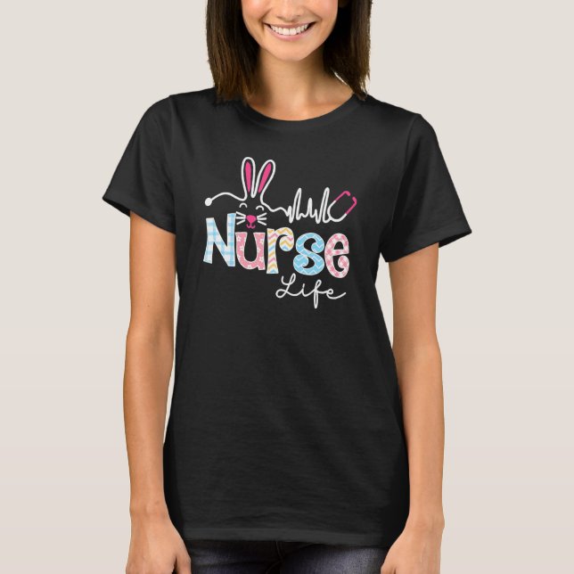 Camiseta Stethoscope Enfermera de vida de latido de corazón (Anverso)