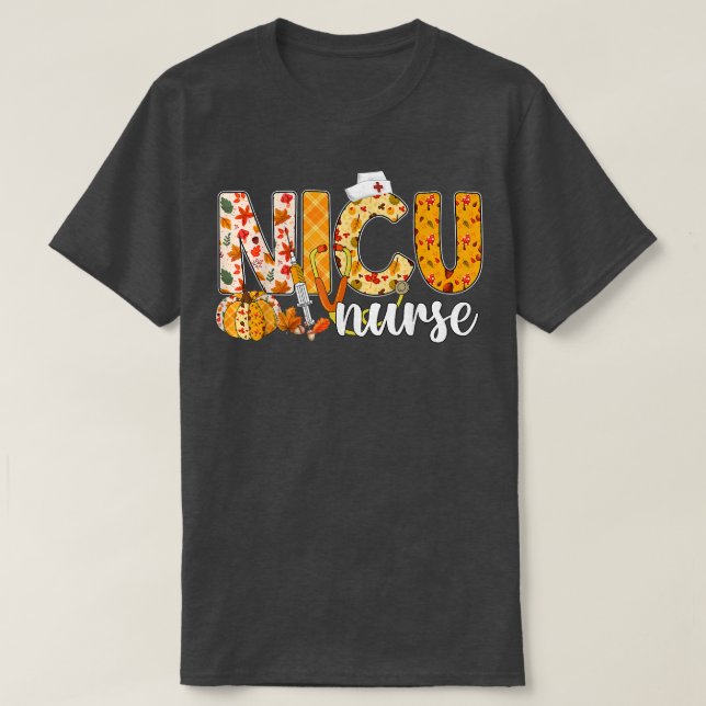 Camiseta Stethoscope Enfermera NICU Cae Yall El otoño sale  (Diseño del anverso)