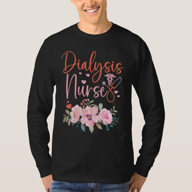 Camiseta Stethoscope Floral Dialysis Nurse Appreciation (Anverso)