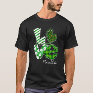 Camiseta Stethoscope Love Scrub Life Enfermera Plaid St Pat