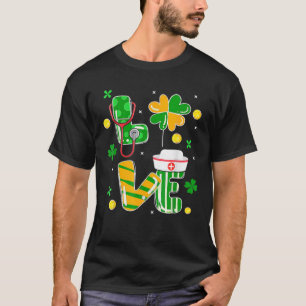 Camiseta Stethoscope Nurse St Patrick's Day Lucky Nurse Sha