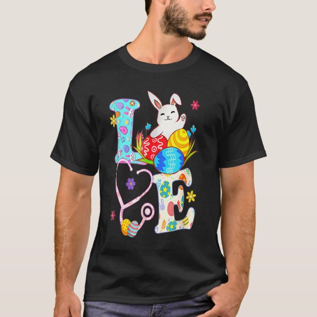 Camiseta Stethoscope Scrub Enfermera de la vida Conejito Fe (Anverso)