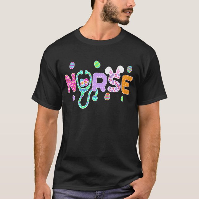 Camiseta Stethoscope Scrub Enfermera Vida Pascua Dia Cría (Anverso)