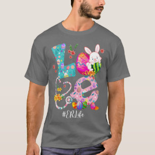 Camiseta Stethoscope Scrub ER Enfermera Vida Bunny Día de P