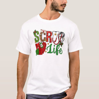 Camiseta Stethoscope Scrub Life Navidades