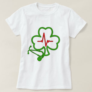CAMISETA STETHOSCOPE SHAMROCK CON HEARTBEAT