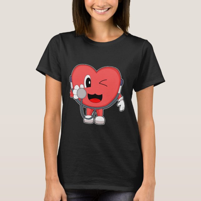 Camiseta Stethoscopios Médica del corazón (Anverso)