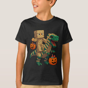 Camiseta Steve Riding Mummy Dinosaur T Rex Halloween Funny