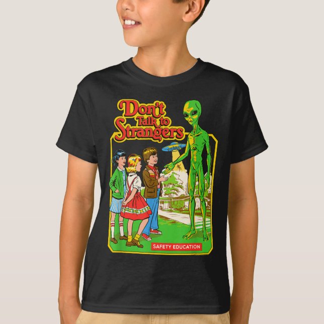 Camiseta Steven Rhodes Don't Talk To Strangers Alien Retro  (Anverso)