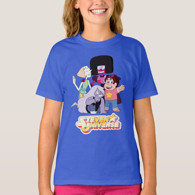 Camiseta Steven Universe | Crystal Gem Group Huddle (Anverso)