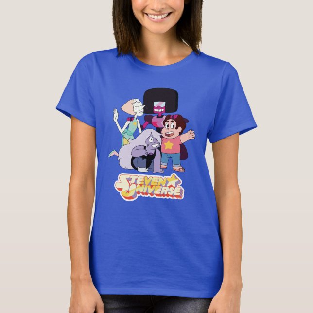 Camiseta Steven Universe | Crystal Gem Group Huddle (Anverso)