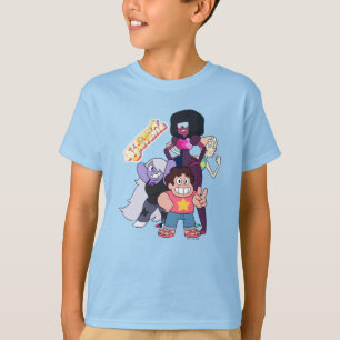 Camiseta Steven Universe   Pose del grupo de gemas de crist