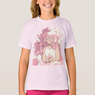Camiseta Steven Universe Rosa de Ilustracion de cuarzo