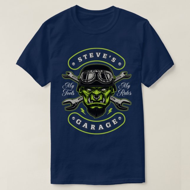 Camiseta Steves Garage Personalized Mens Gift1 (Diseño del anverso)