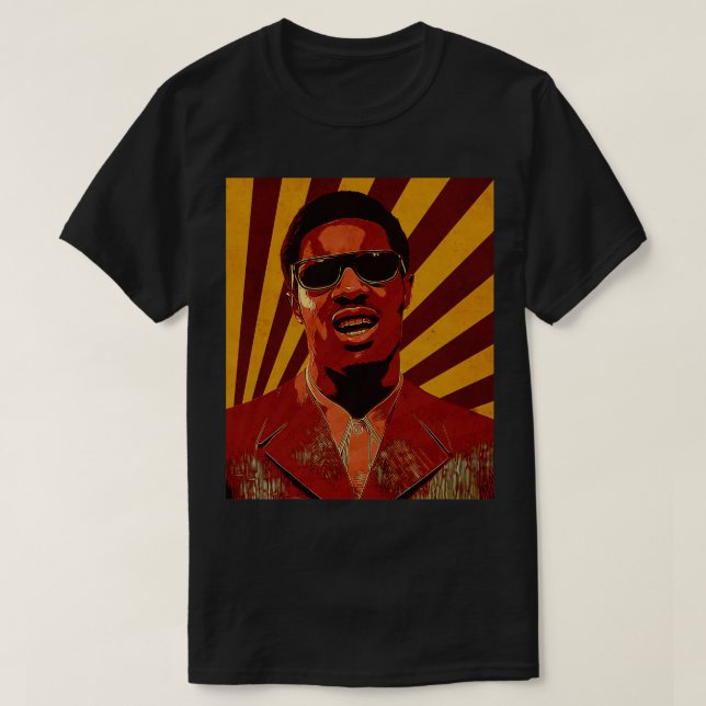 Camiseta Stevie Wonder estilo retro (Diseño del anverso)