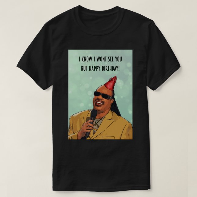 Camiseta Stevie Wonder - feliz cumpleaños Tarjeta de felici (Diseño del anverso)
