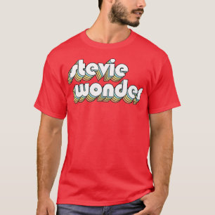 Camiseta Stevie Wonder La Tipografía Retro Arcoiris Estilo