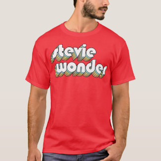 Camiseta Stevie Wonder La Tipografía Retro Arcoiris Estilo 
