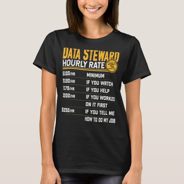 Camiseta Steward Data Steward Hourrate Data Officer Steward (Anverso)