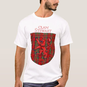 Camiseta Stewart Tartan Scottish Plaid Lion Rampant
